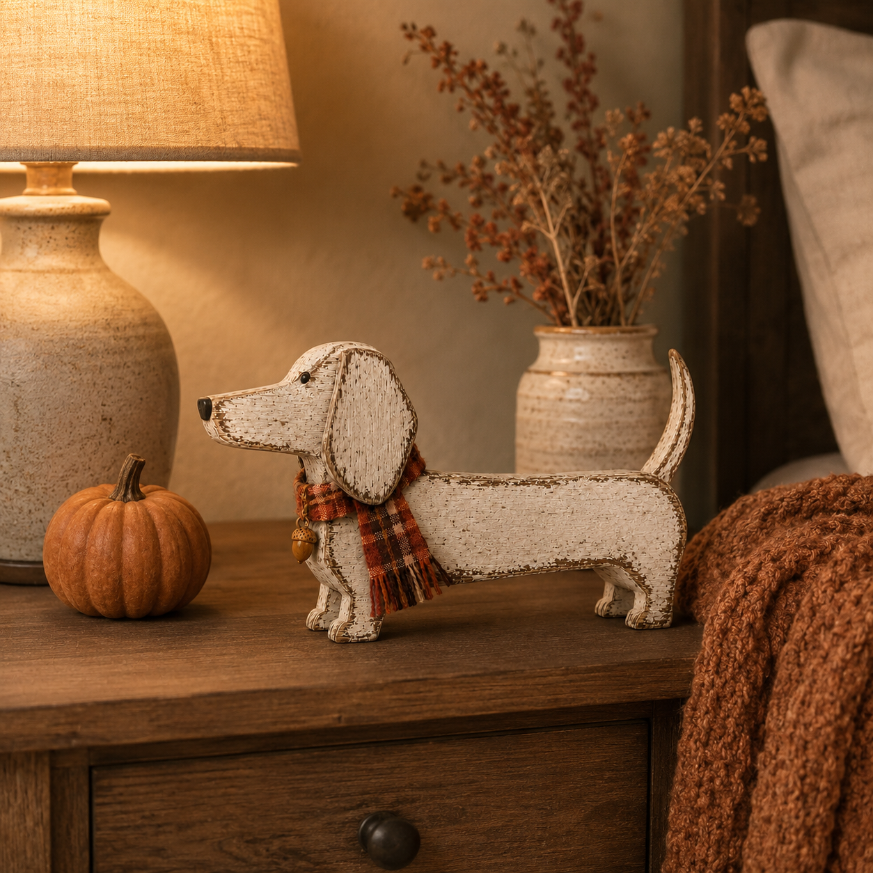Autumn Dachshund Wooden Decor