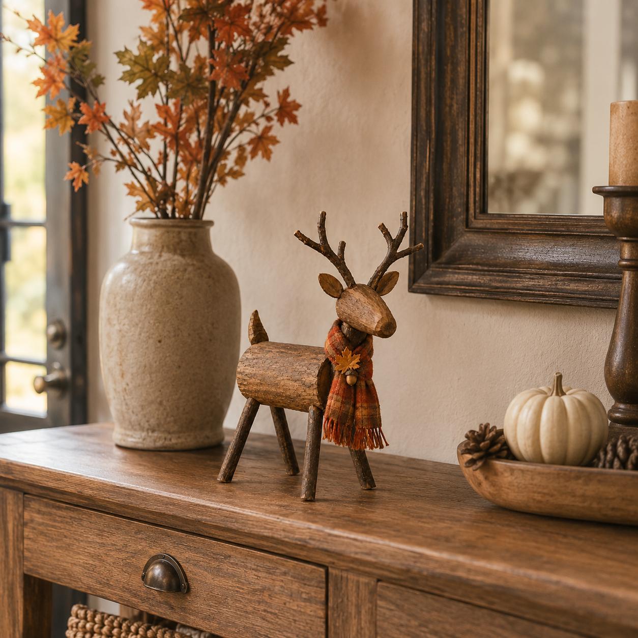 Rustic Wooden Deer Fall Decor