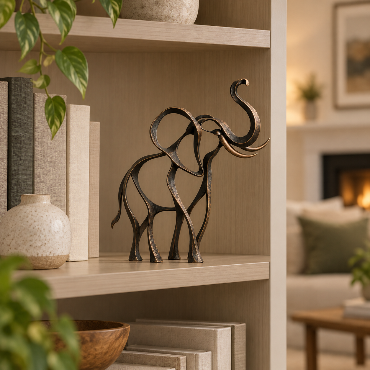 Abstract Iron Elephant Sculpture🐘