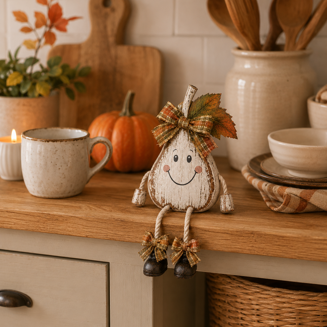 Rustic Fall Pear Shelf Sitter