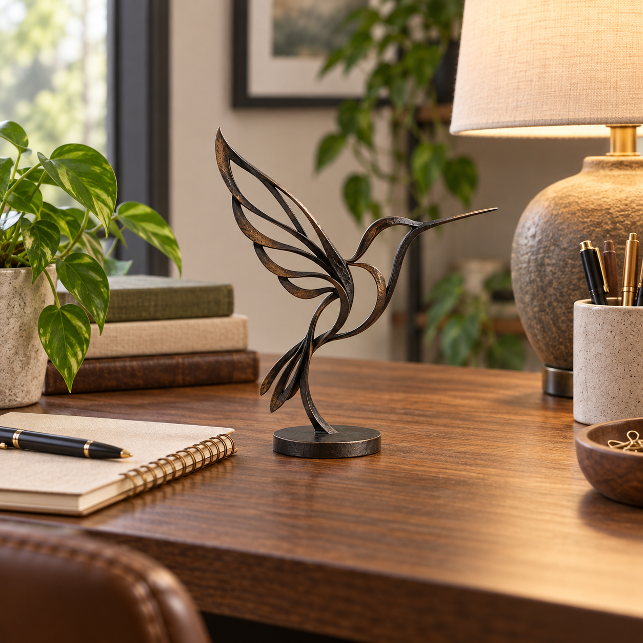 Abstract Hummingbird Iron Sculpture🐦