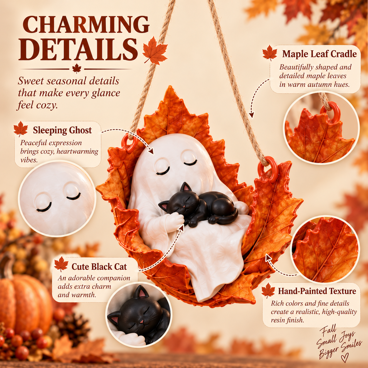 Ghost & Black Cat Hanging Fall Decoration👻