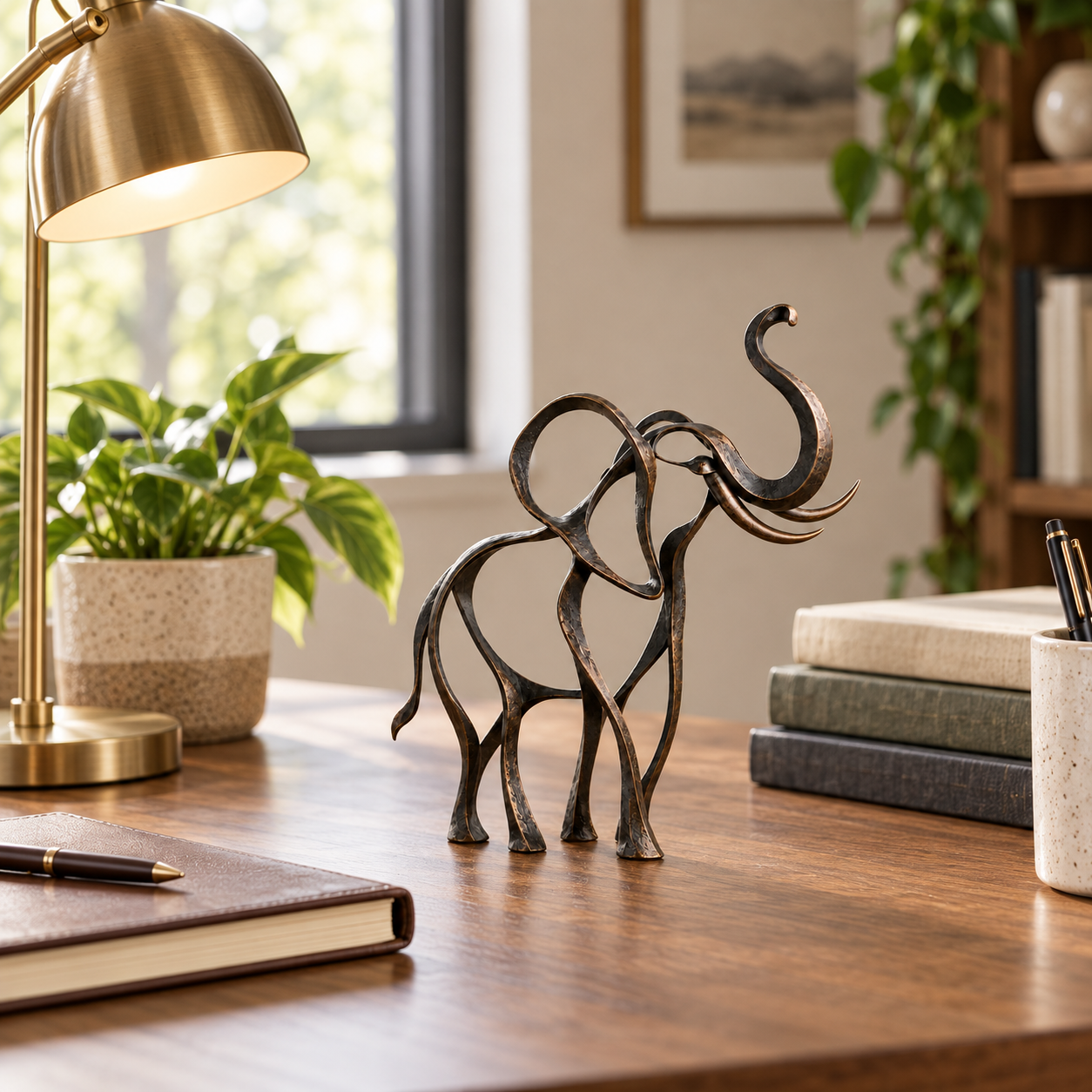 Abstract Iron Elephant Sculpture🐘