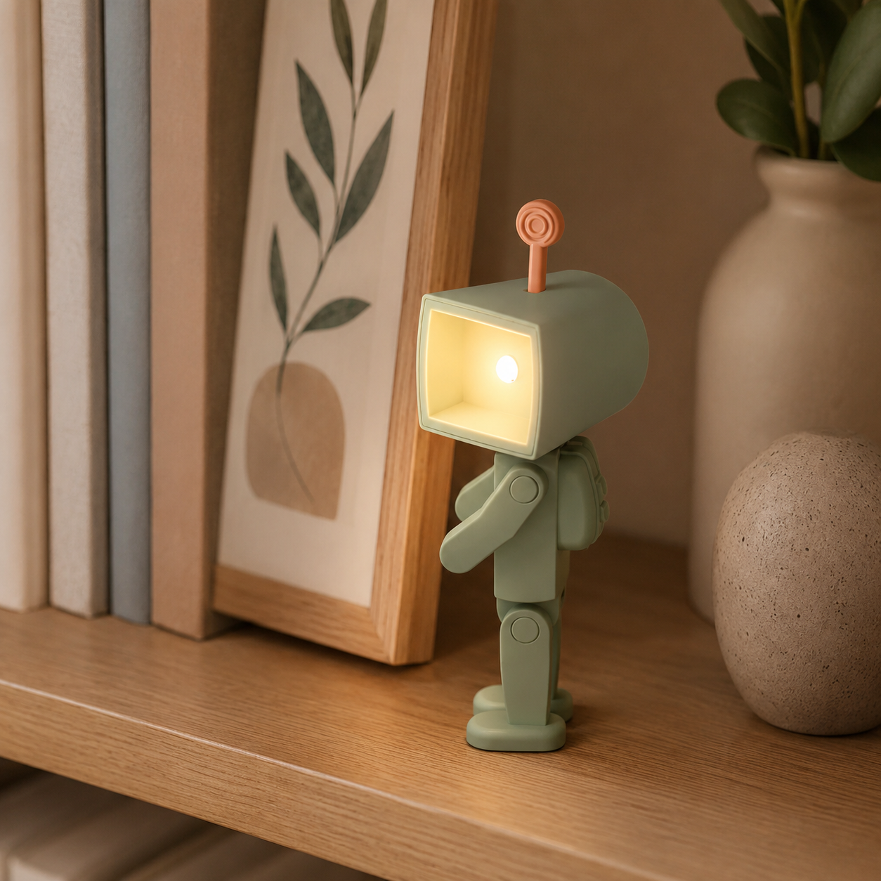 Cute Robot Night Light with Movable Joints 🤖✨