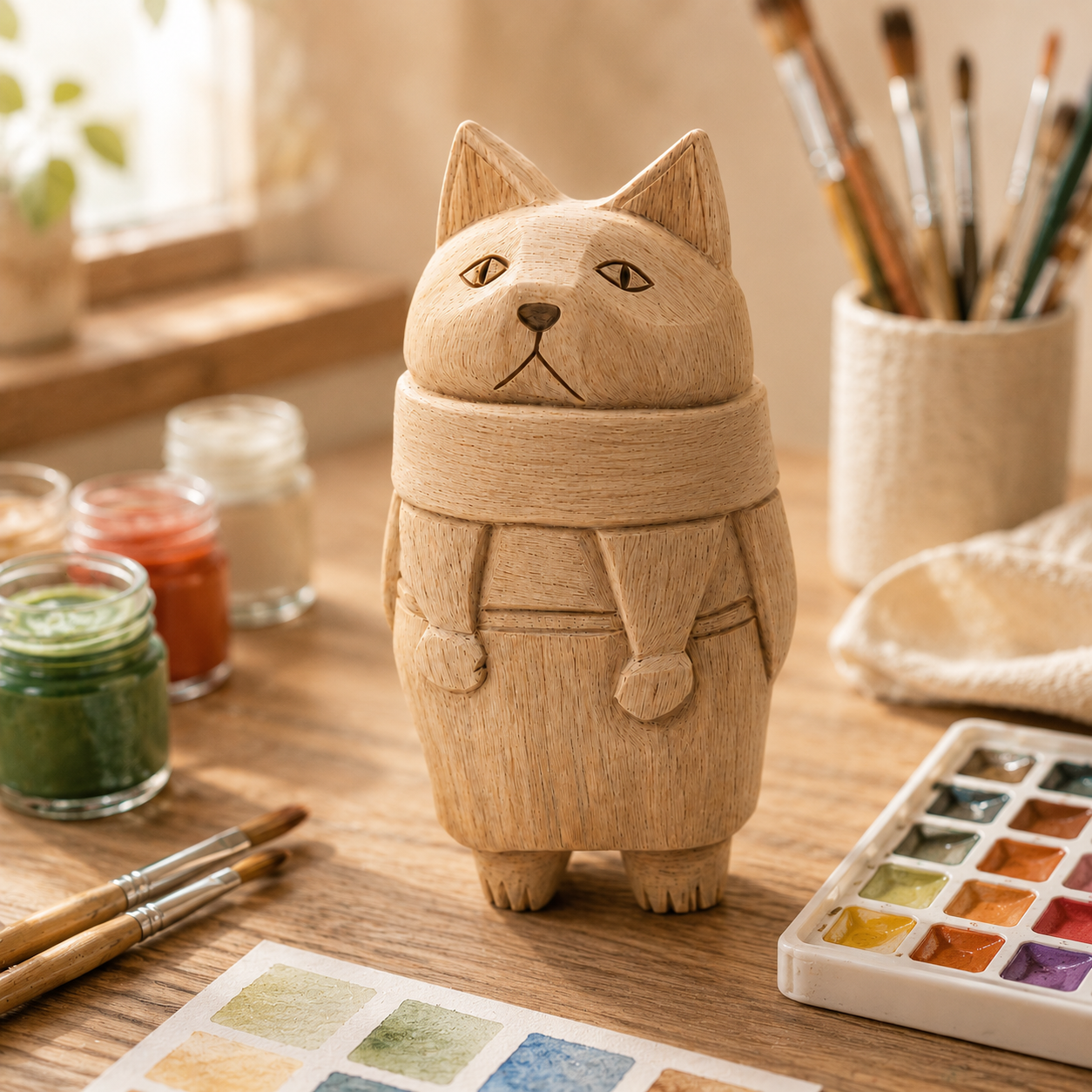 DIY Paintable Cat Figurine 🎨🐱
