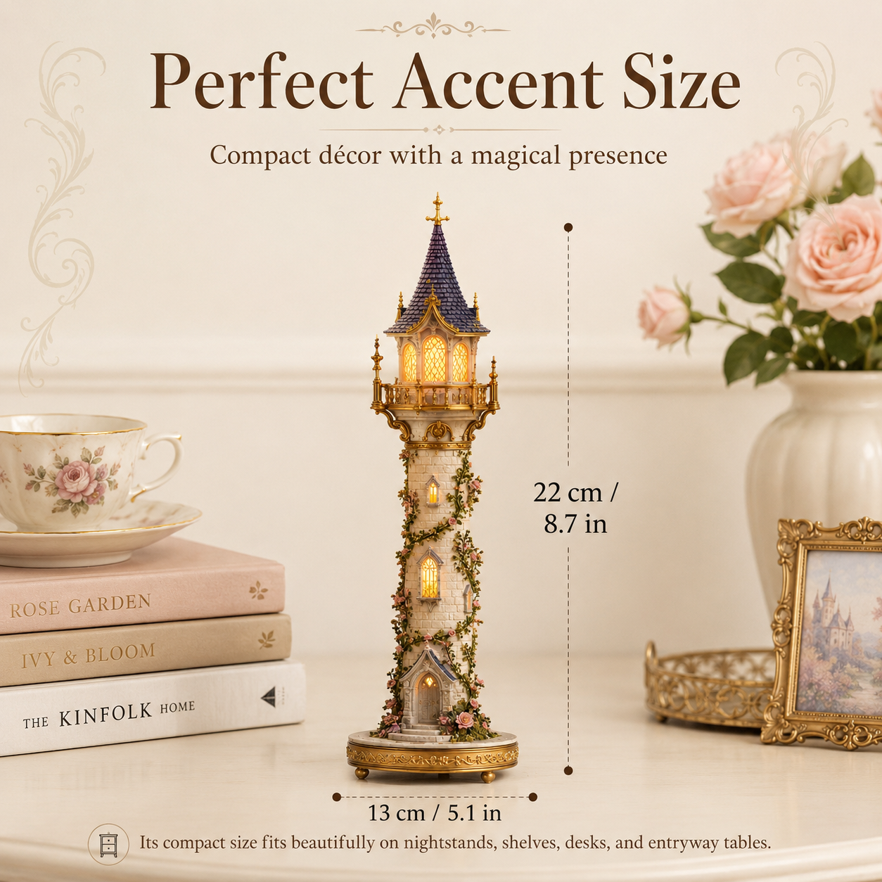 🏰 Enchanted Tower LED Accent Lamp – Romantic Resin Fairy-Tale Décor ✨