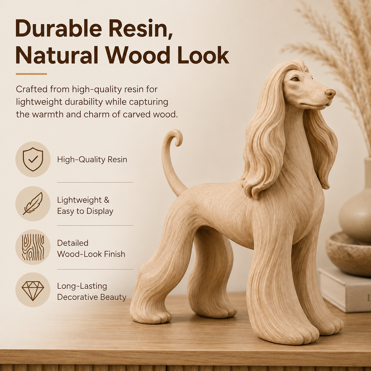 Elegant Afghan Hound Sculpture