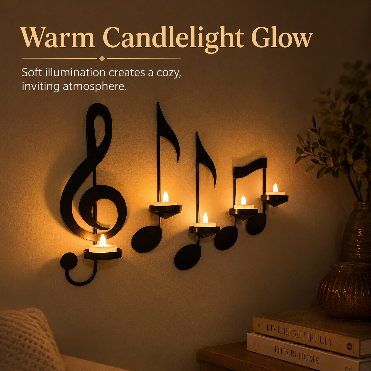 Music Note Candle Wall Decor 🎵🕯️