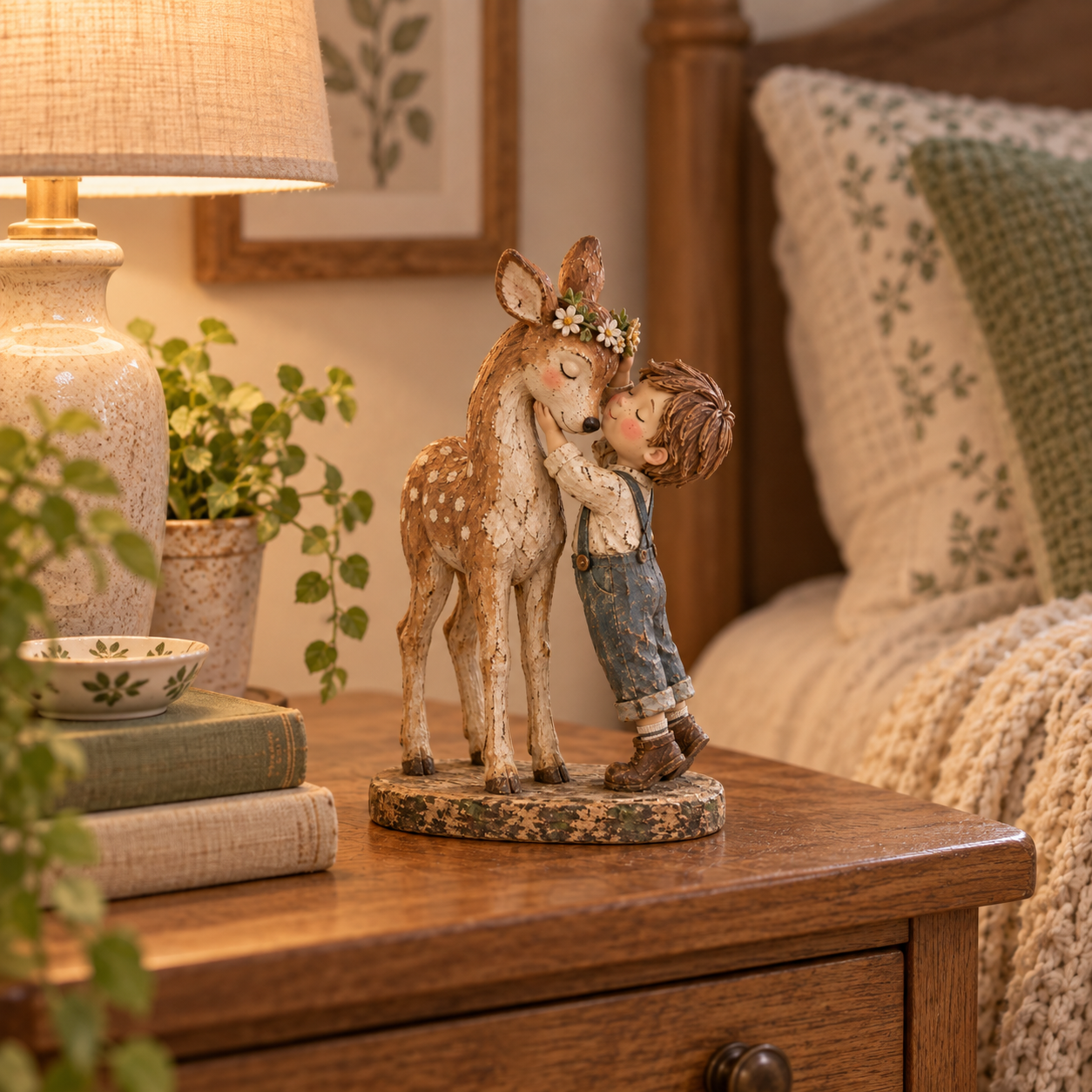 Boy & Fawn Friendship Figurine