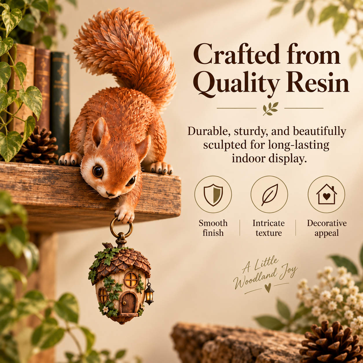 🐿️ Squirrel Hanging Acorn House Decor