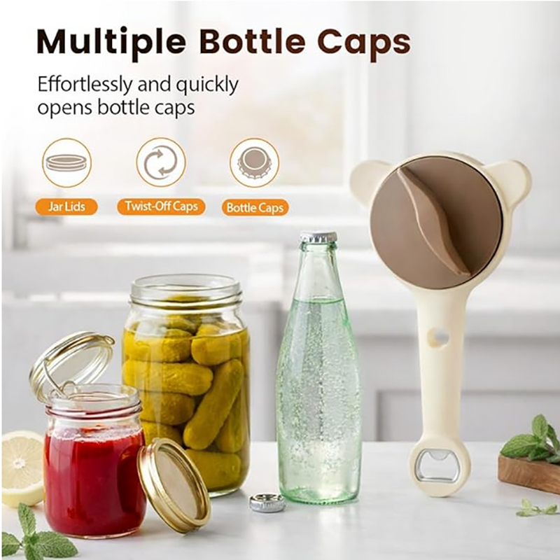 4-in-1 Adjustable Jar Opener for Seniors & Weak Hands
