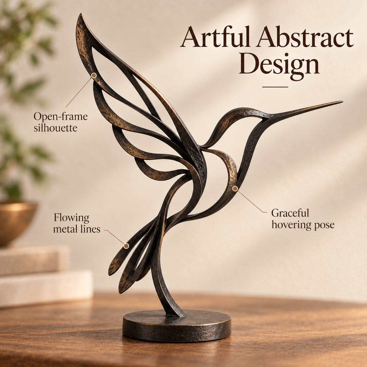 Abstract Hummingbird Iron Sculpture🐦