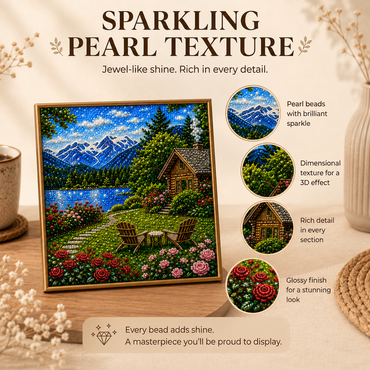 DIY Pearl Bead Landscape Painting Kit🏔️🌹