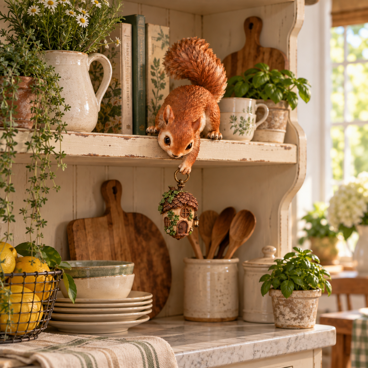 🐿️ Squirrel Hanging Acorn House Decor