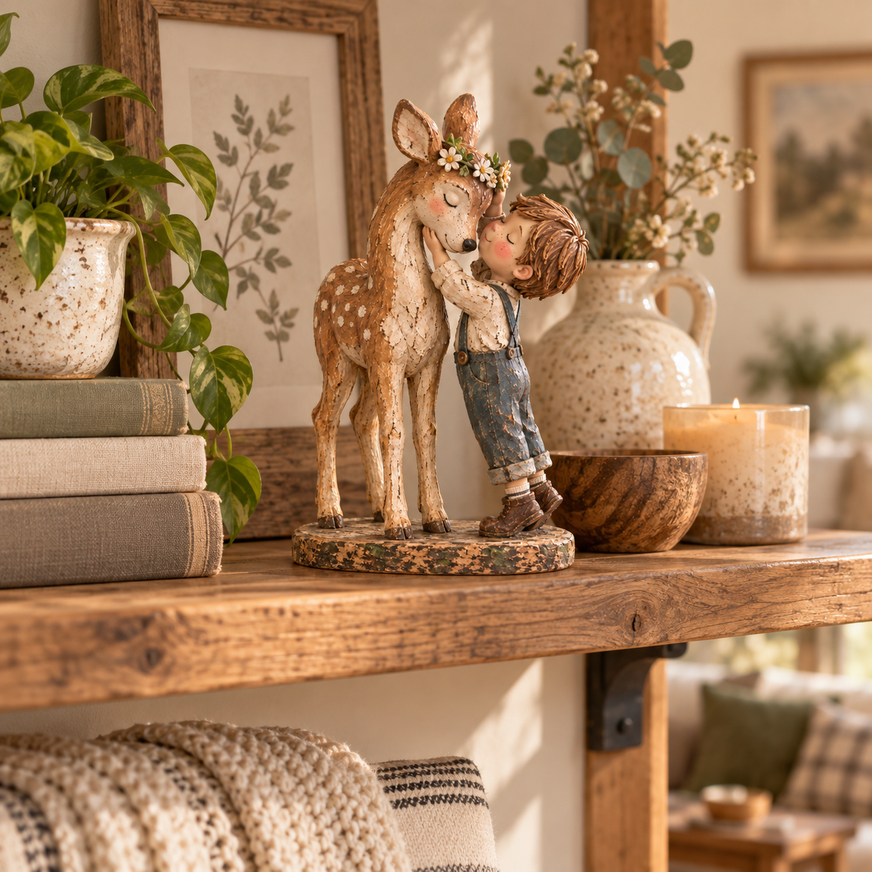 Boy & Fawn Friendship Figurine