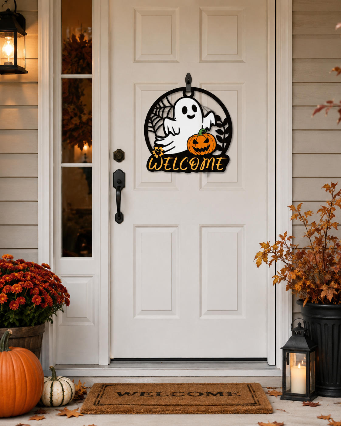 Welcome Halloween with a Cute Ghost Door Sign 🎃👻
