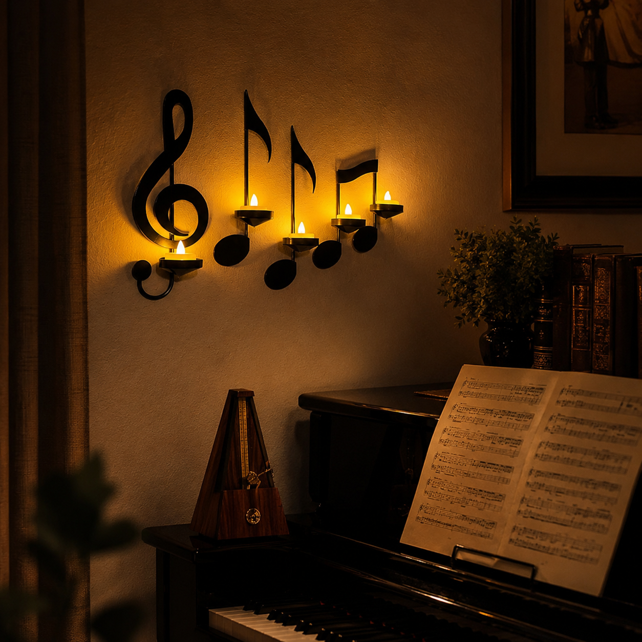 Music Note Candle Wall Decor 🎵🕯️