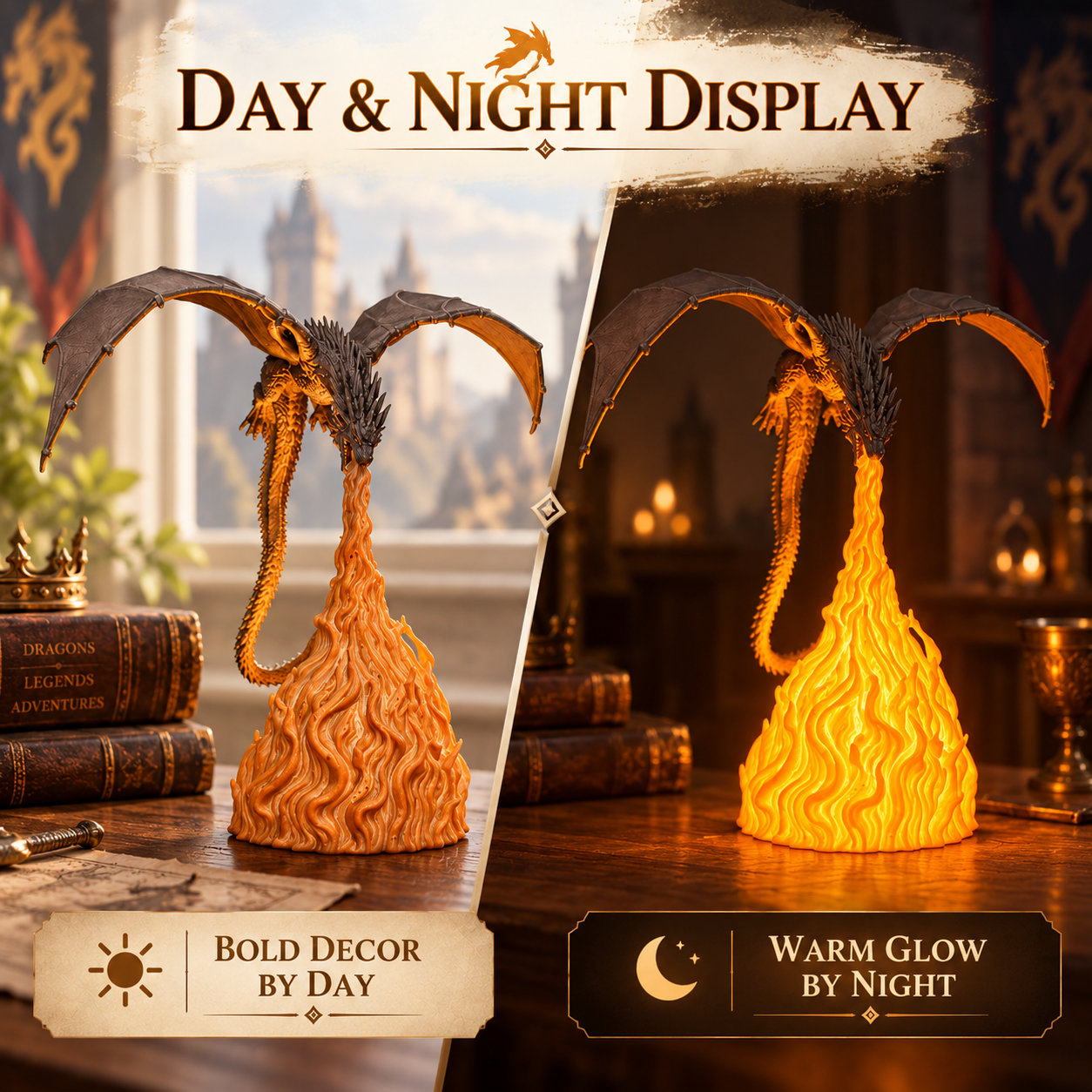 Flame-Breathing Dragon LED Table Lamp🐉