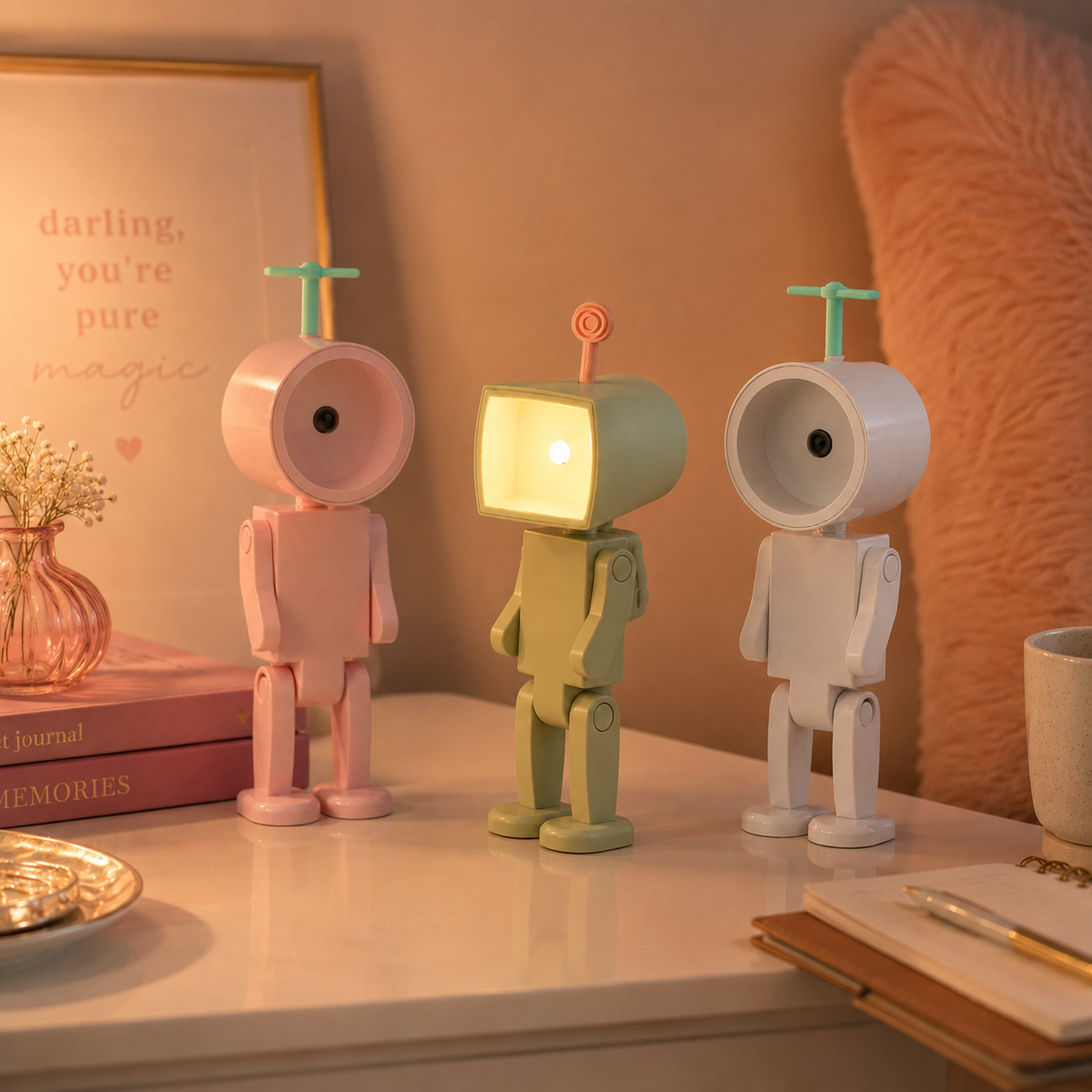 Cute Robot Night Light with Movable Joints 🤖✨