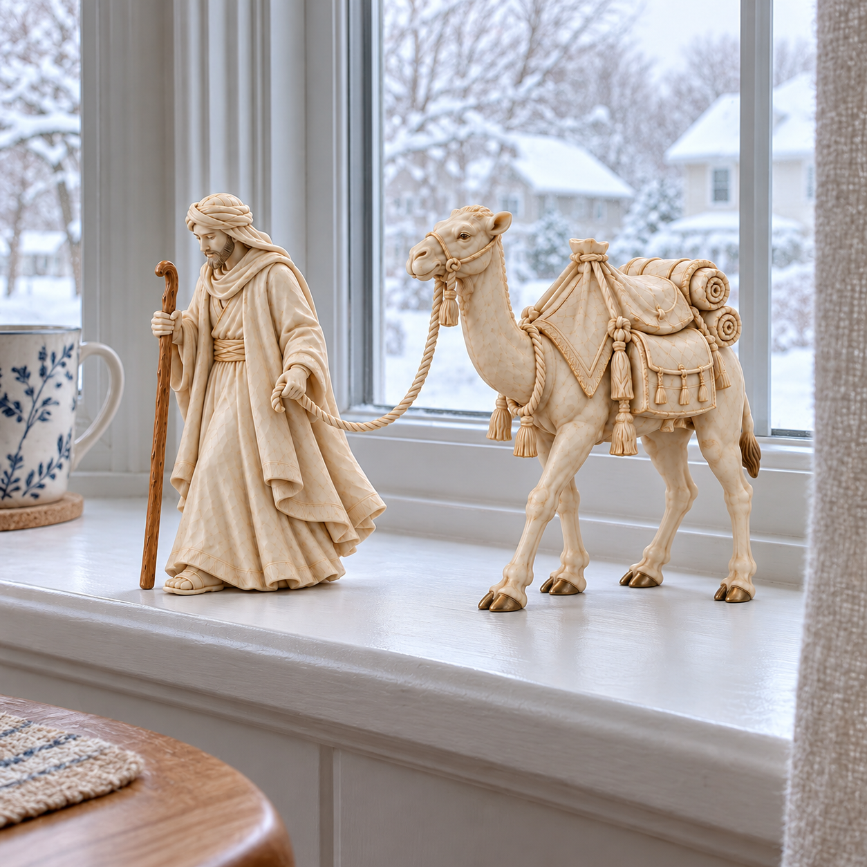 Desert Traveler & Camel Figurine Set