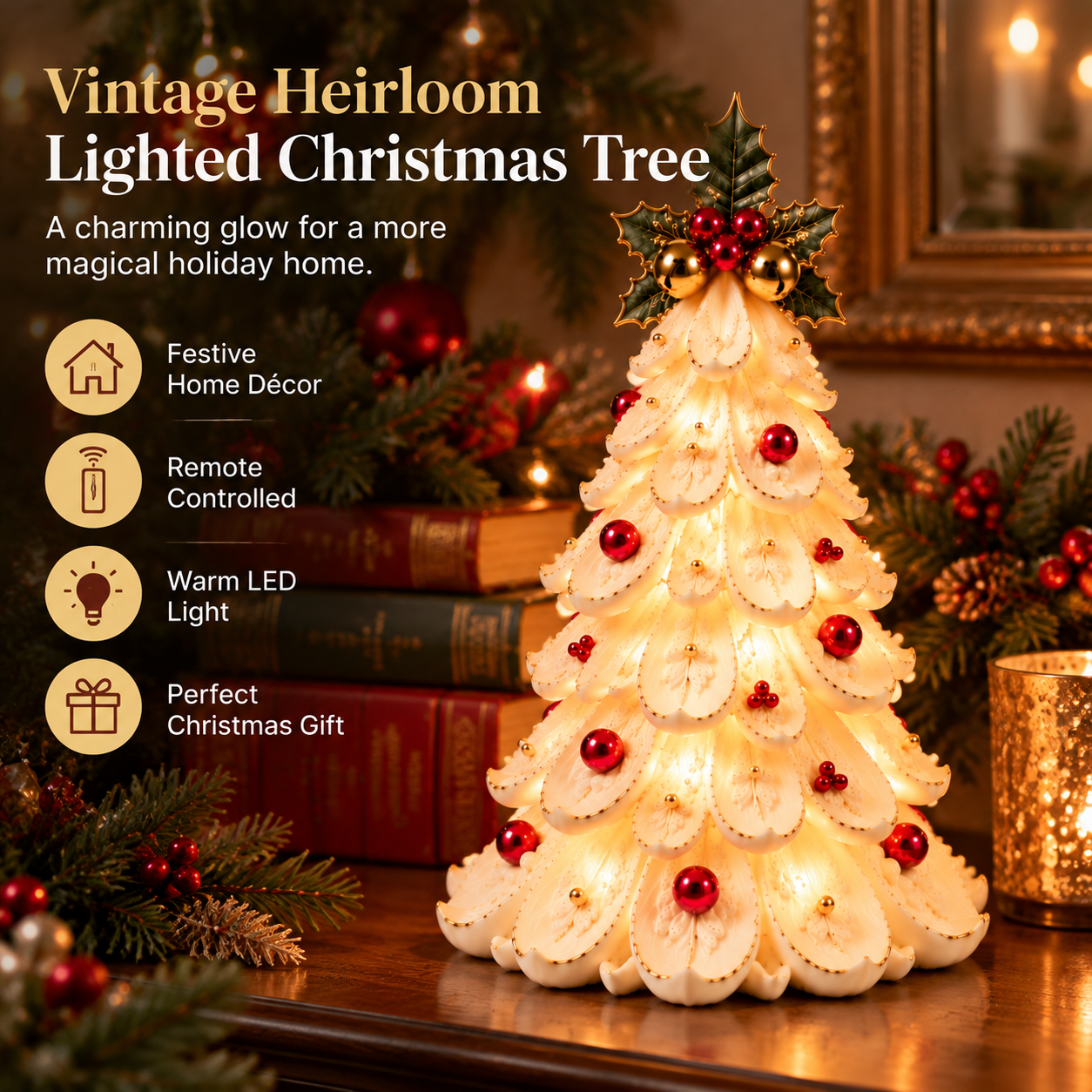 Vintage Lighted Christmas Tree