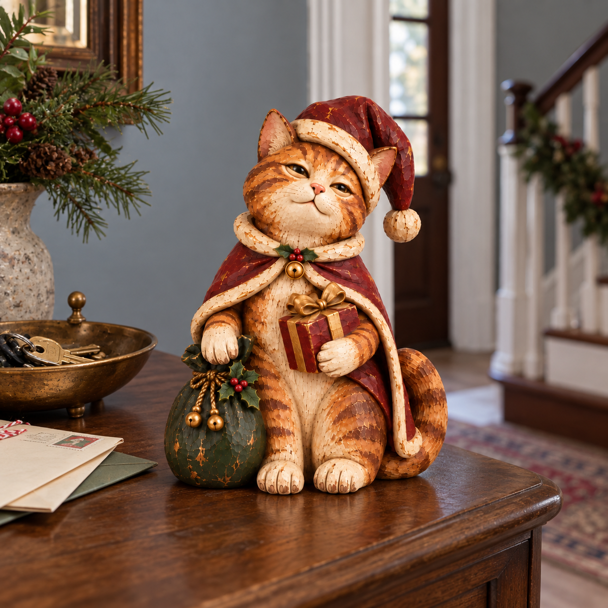 Vintage Christmas Cat Figurines
