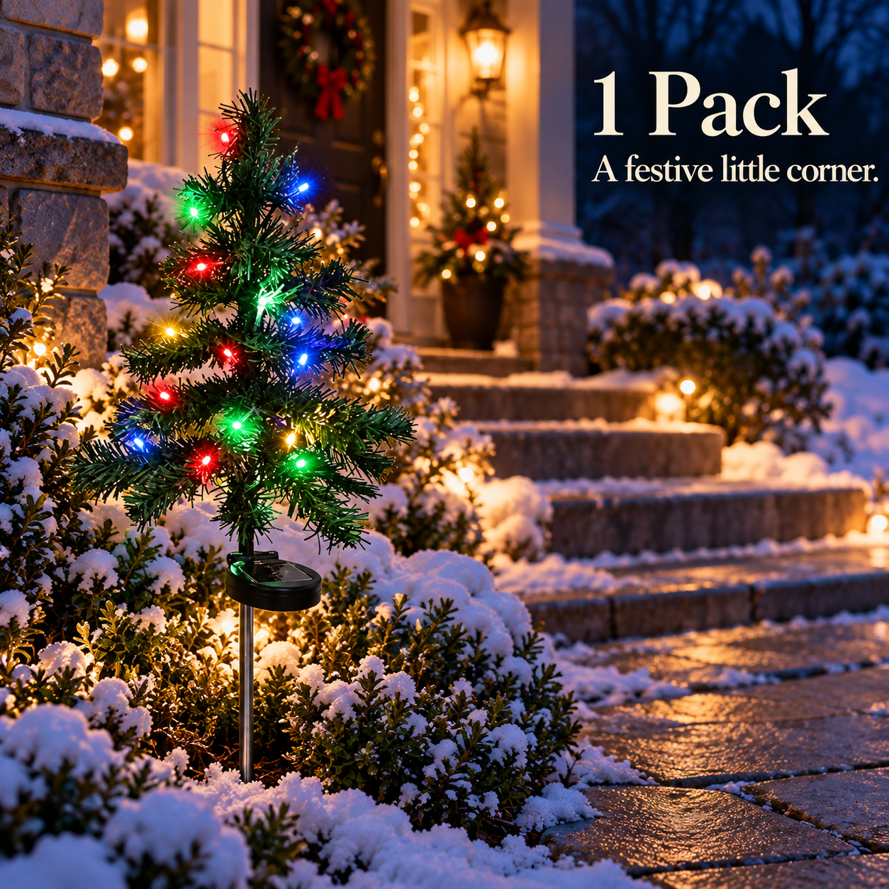 Solar Lighted Christmas Tree Stake Lights