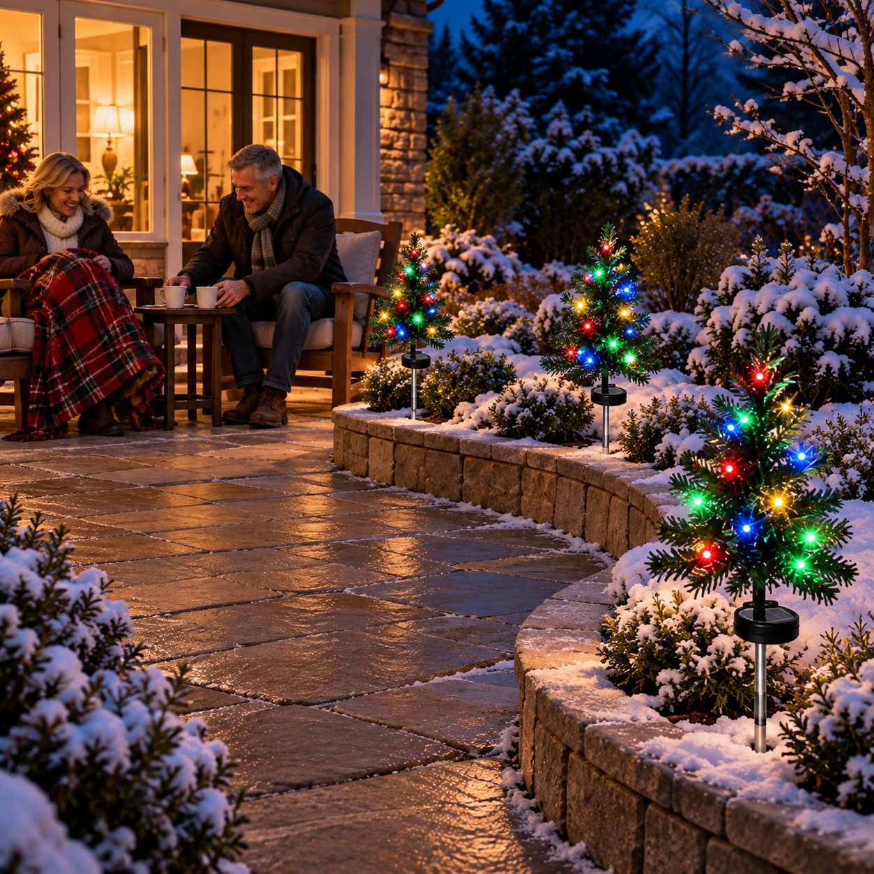 Solar Lighted Christmas Tree Stake Lights