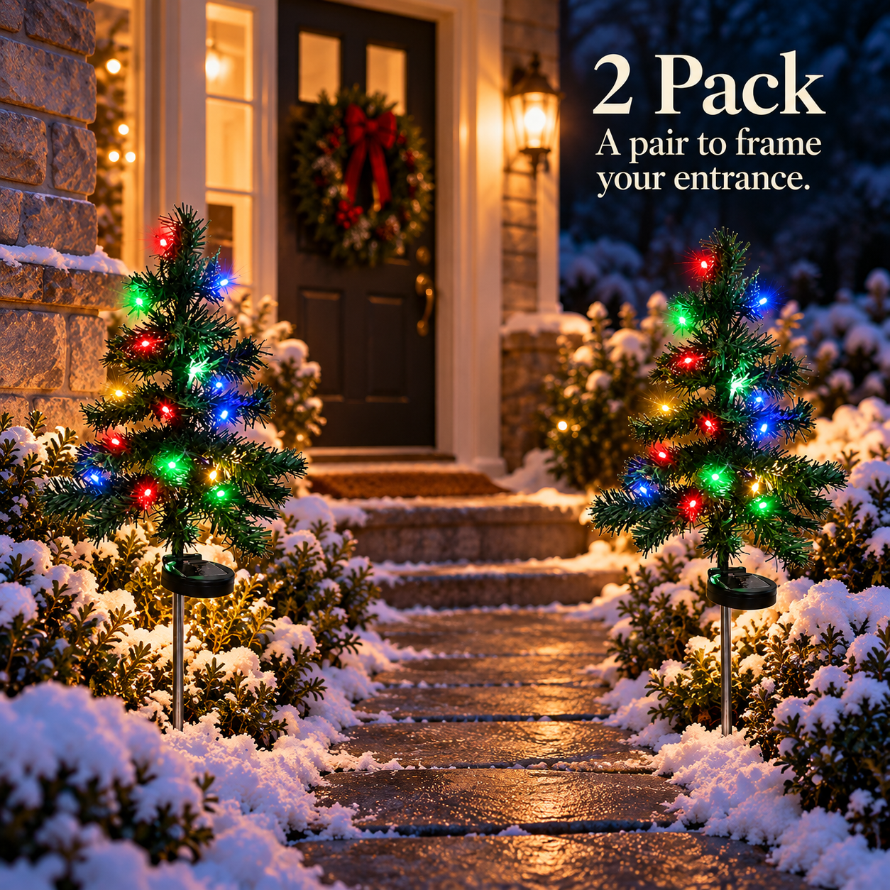 Solar Lighted Christmas Tree Stake Lights