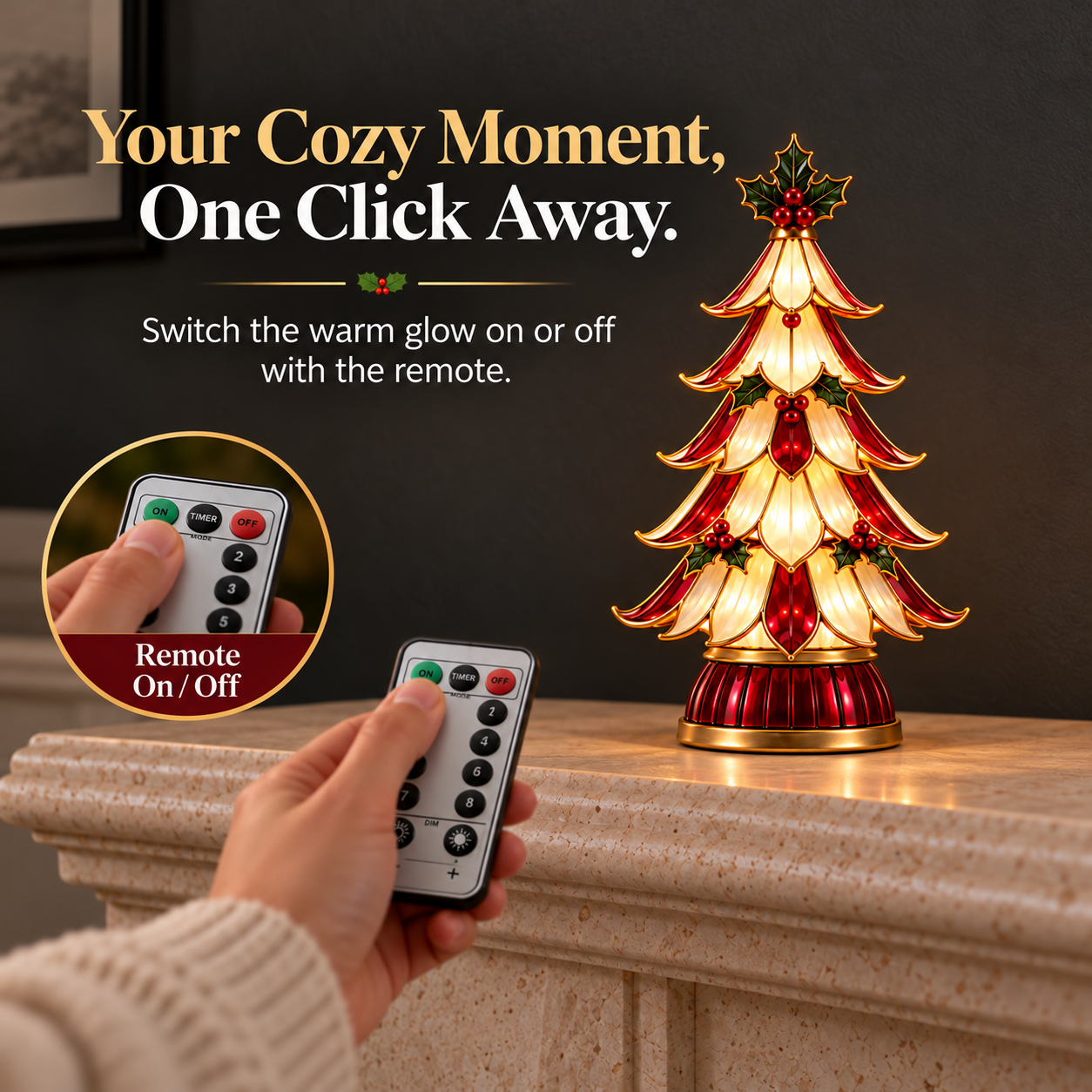 Vintage Ruby & Ivory Lighted Christmas Petal Tree
