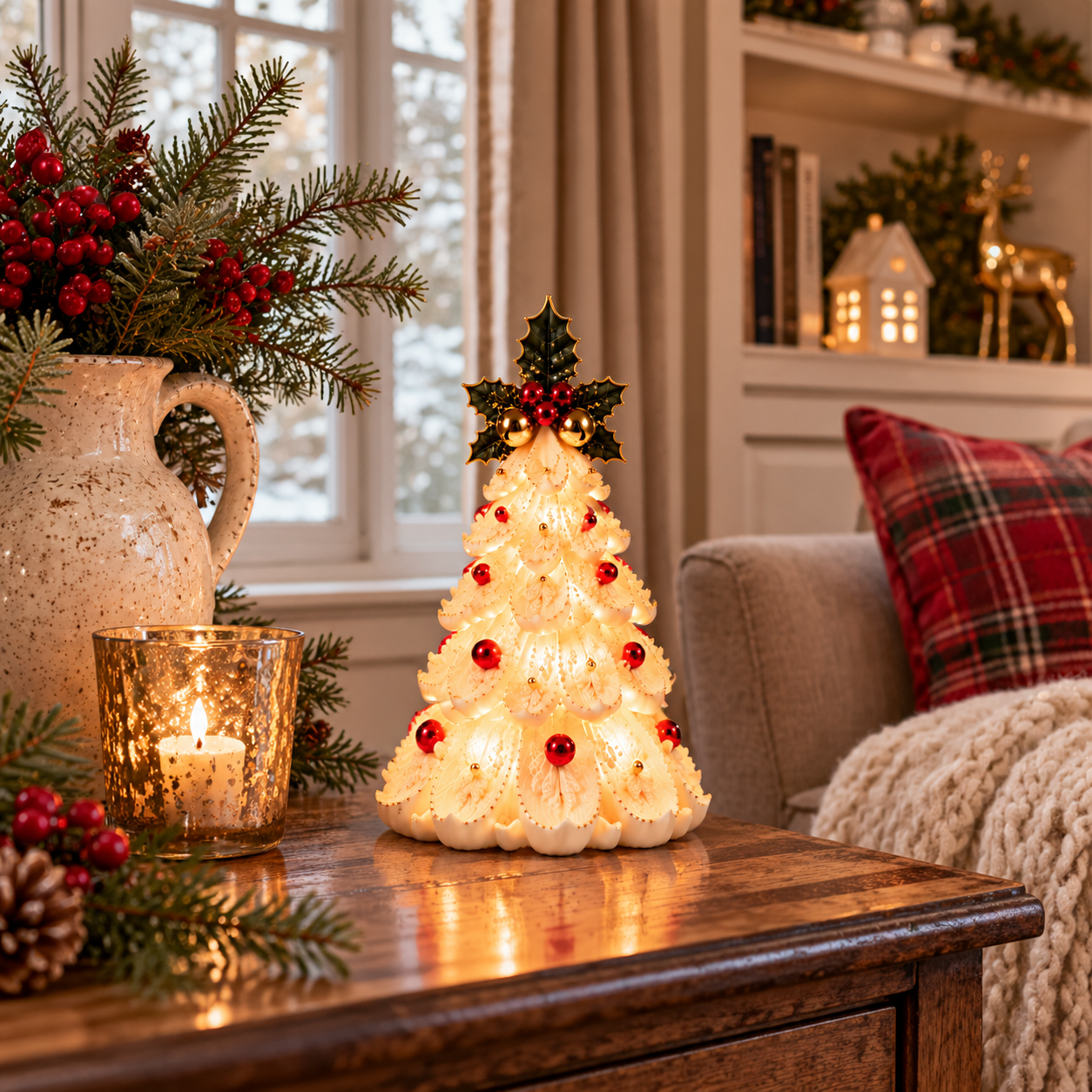 Vintage Lighted Christmas Tree