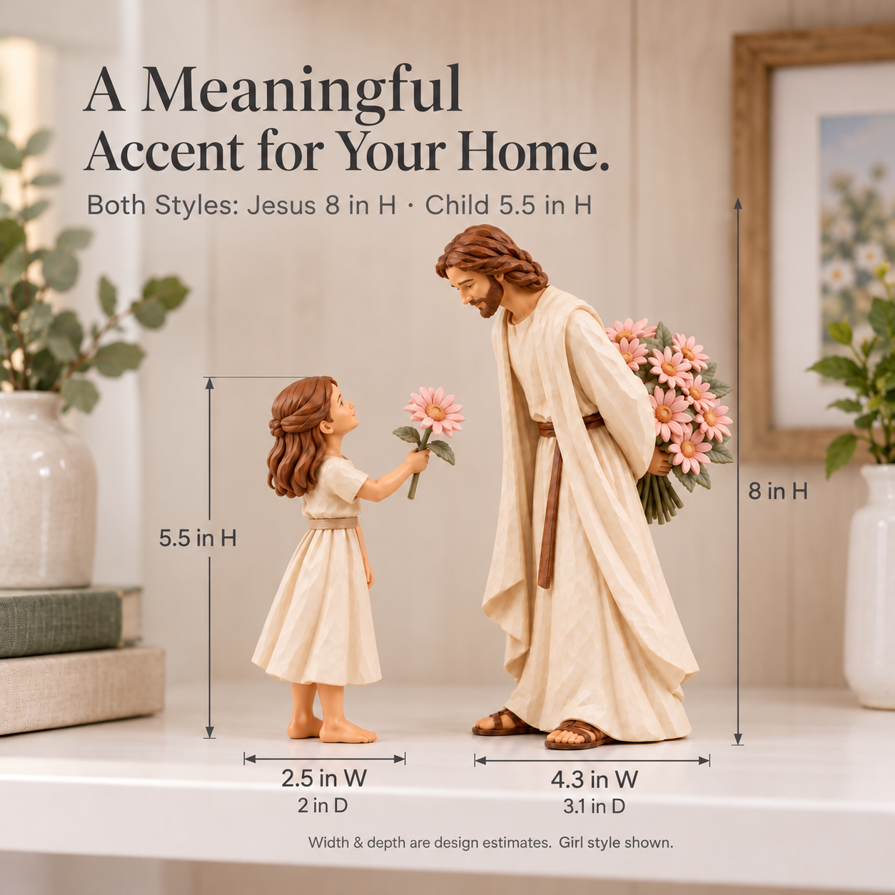 Jesus & Child Flower Figurine Set – A Quiet Reminder of His Love