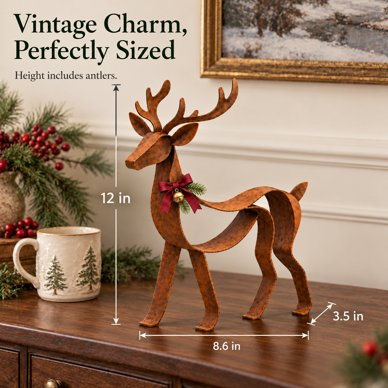 Vintage Rustic Metal Christmas Reindeer
