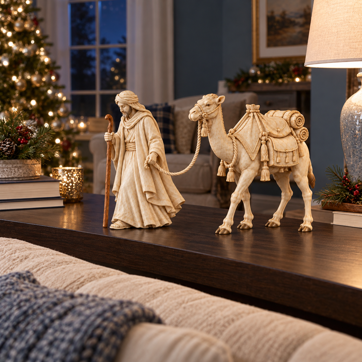 Desert Traveler & Camel Figurine Set