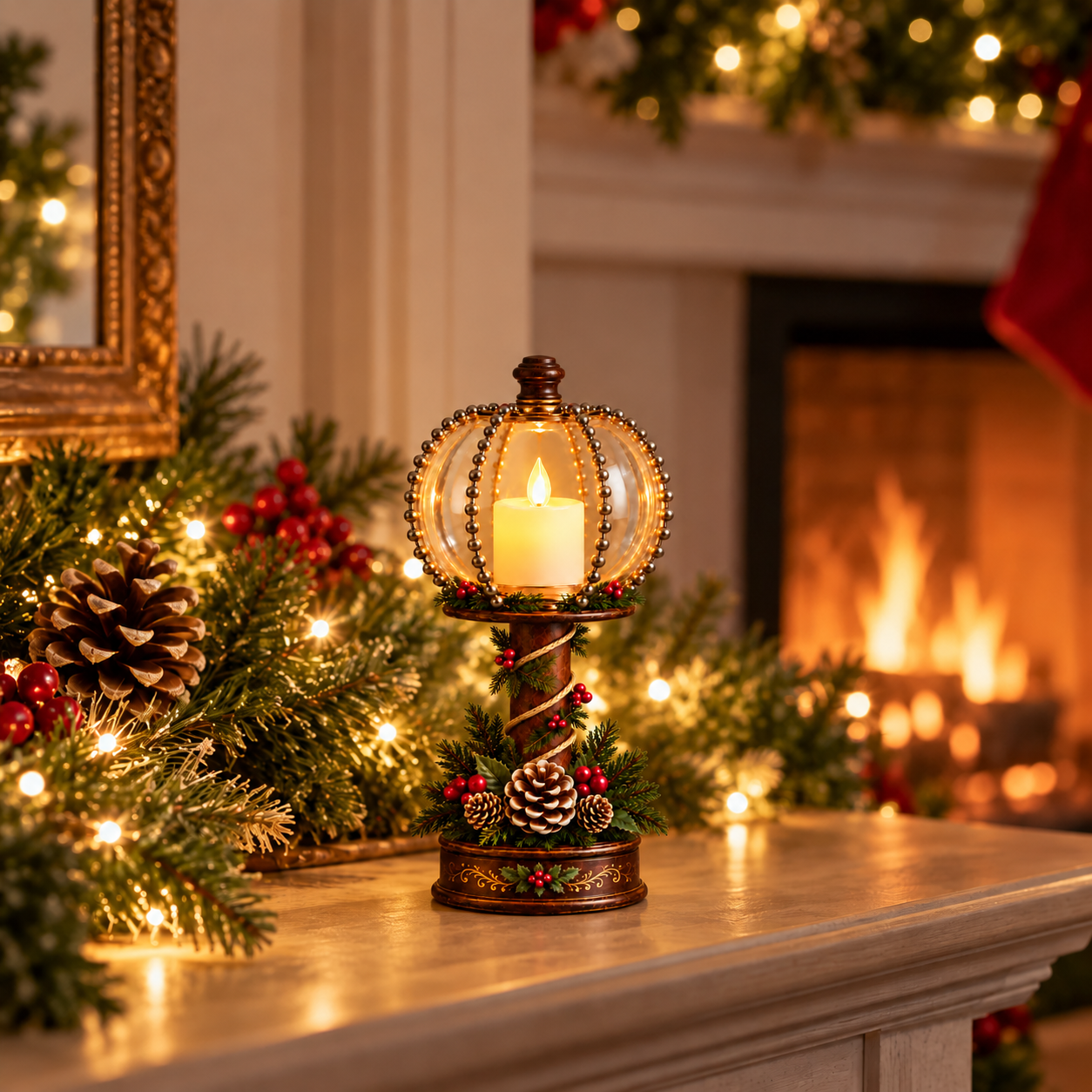 Vintage Lighted Christmas Lantern