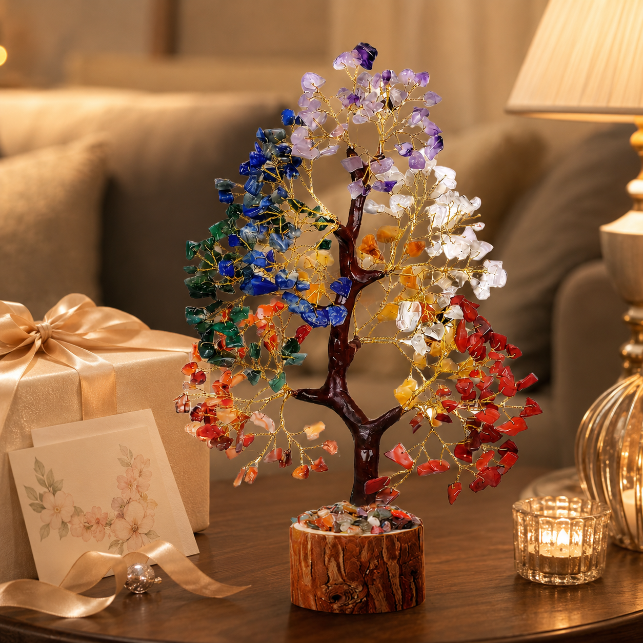 Multicolor Natural Crystal Energy Tree – Home Decor Feng Shui Lucky Tree