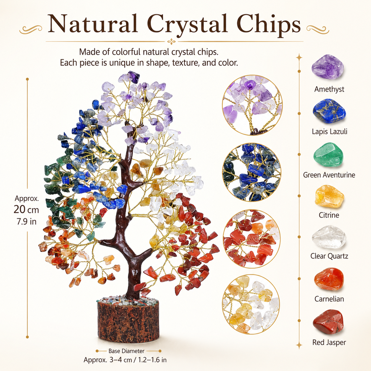 Multicolor Natural Crystal Energy Tree – Home Decor Feng Shui Lucky Tree