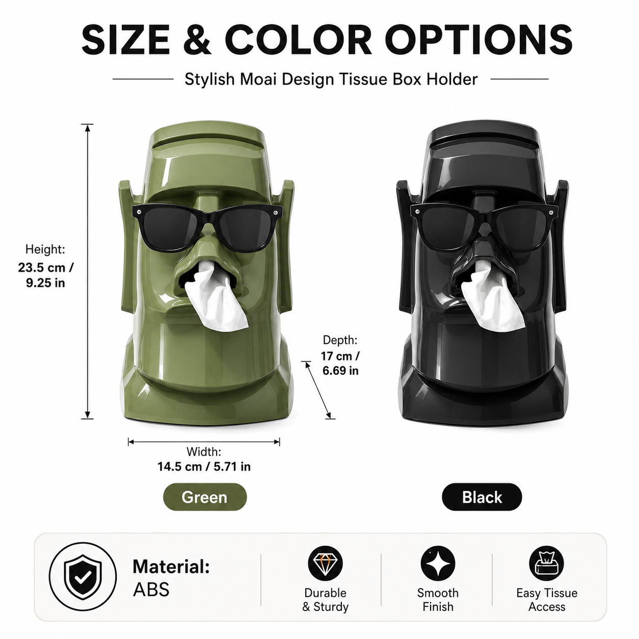 Moai Statue Tissue Box Holder – Fun & Functional ABS Desk Organizer for Home & Office