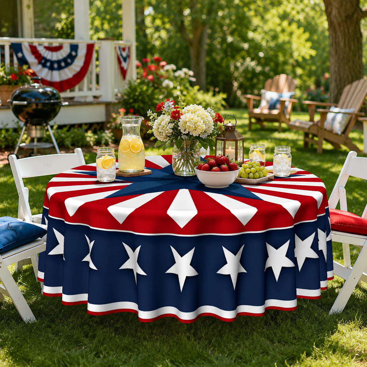 Patriotic Round Tablecloth – 70-inch