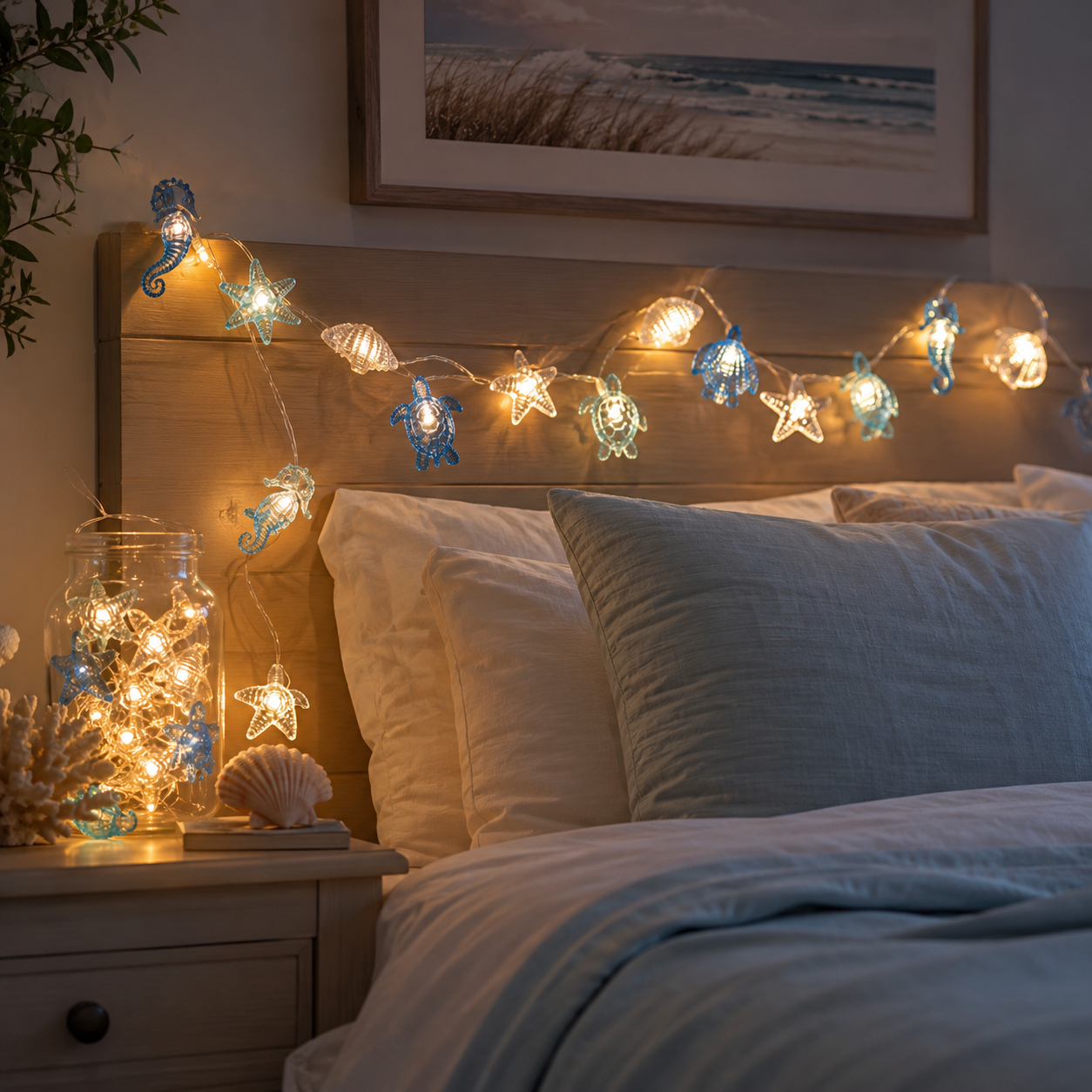 Ocean-Themed LED String Lights, 10 LED Sea Animal Fairy Lights Battery Operated for Bedroom, Nursery, Party & Coastal Home Decor