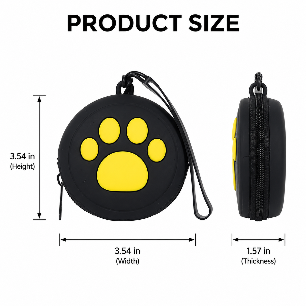 Compact Black Paws Pet Treat Pouch – Portable Dog & Cat Snack Holde