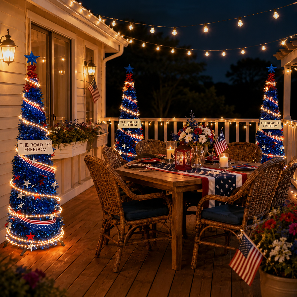 Patriotic LED Decorative Tree – 4th of July Outdoor/Indoor Decor