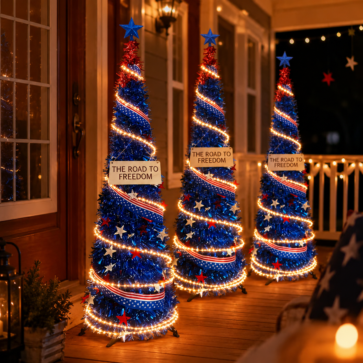 Patriotic LED Decorative Tree – 4th of July Outdoor/Indoor Decor