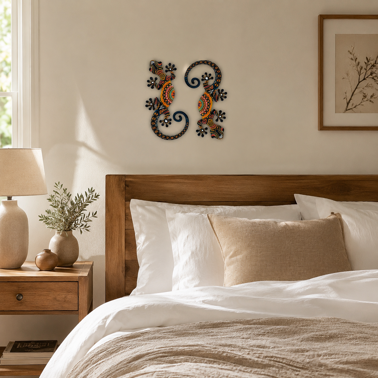 Colorful Mandala Gecko Wall Art – Vibrant Tribal Lizard Sculpture for Home Decoration