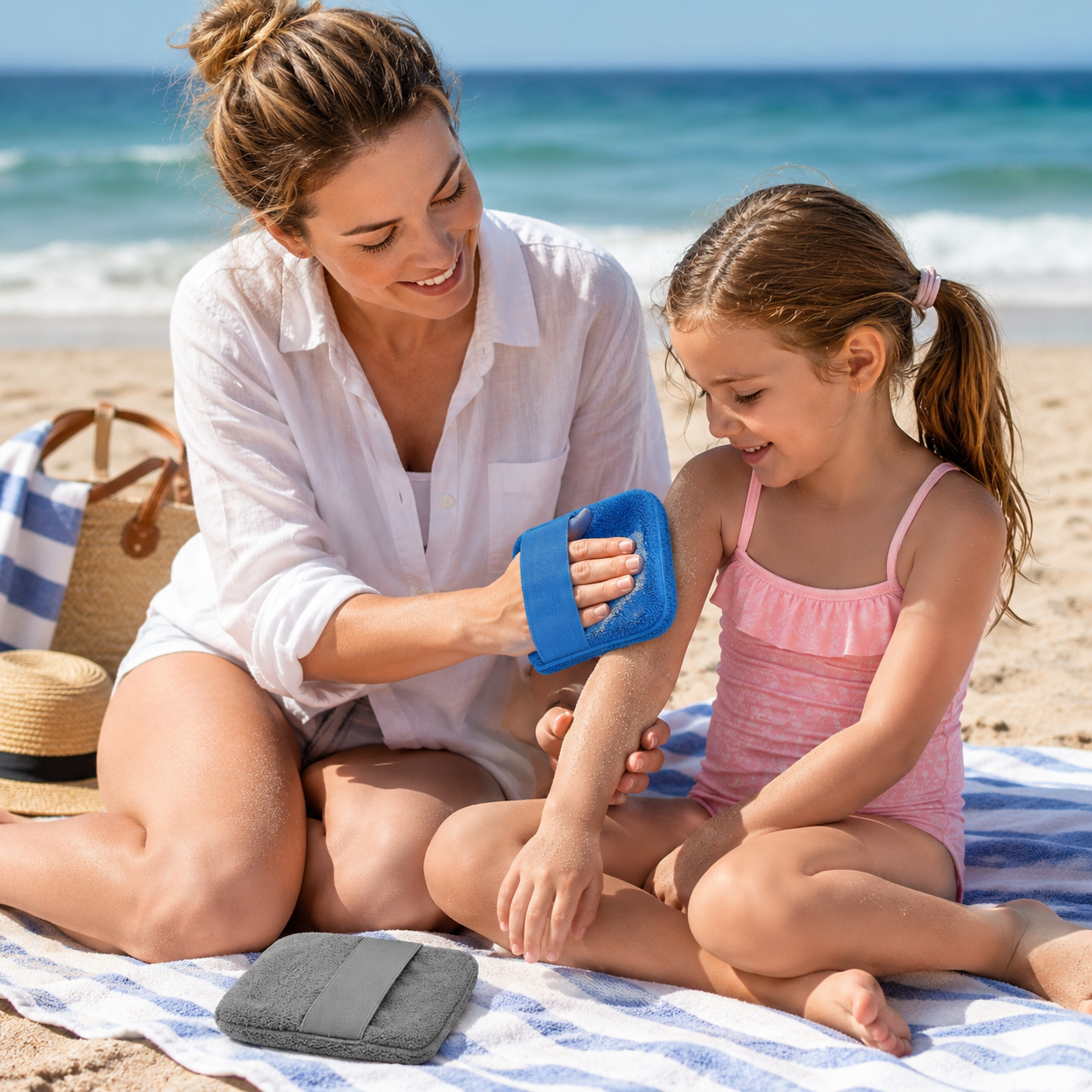 Beach Sand Remover Sponge Pad with Hand Strap