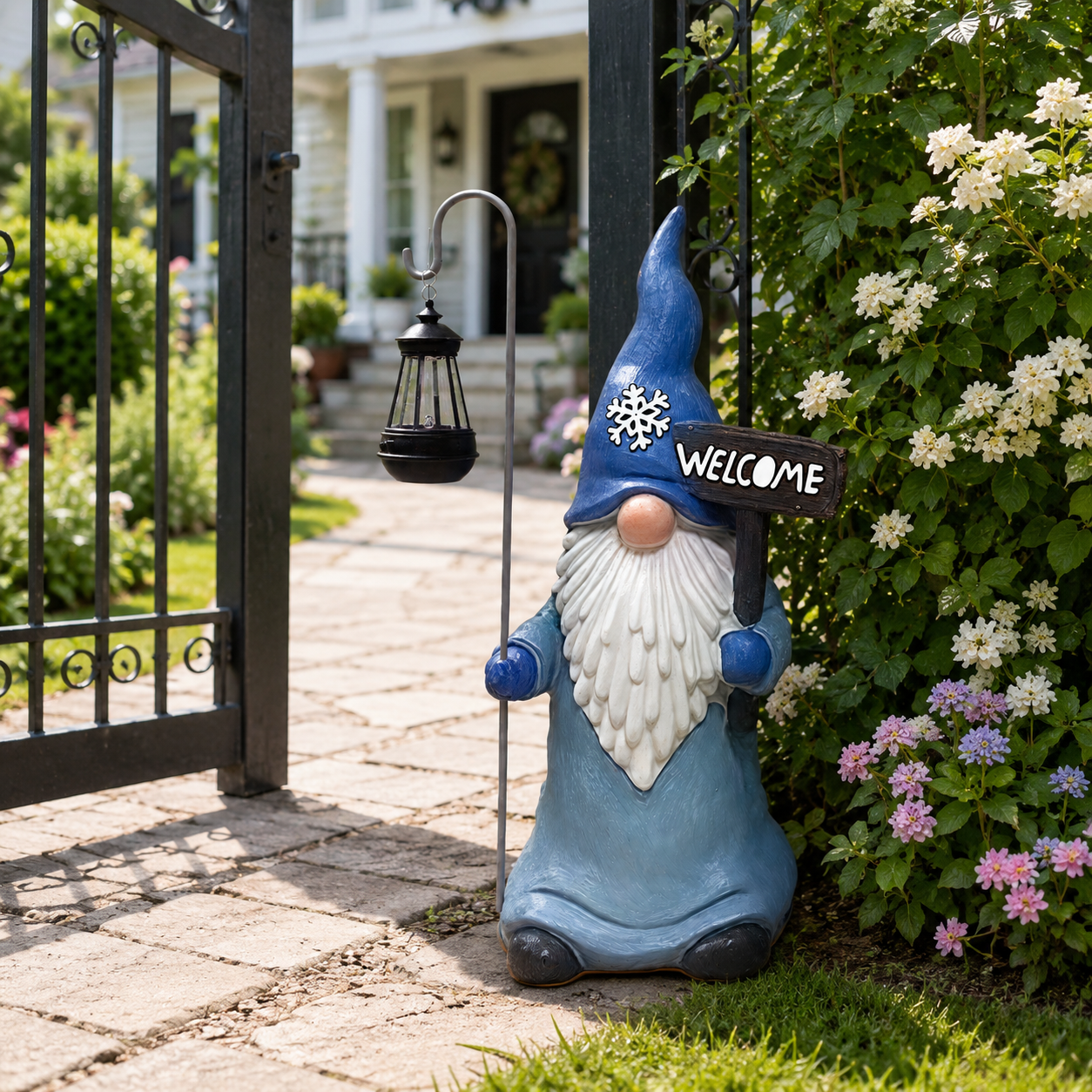 Whimsical Garden Gnome with Lantern – Outdoor Decorative Statue