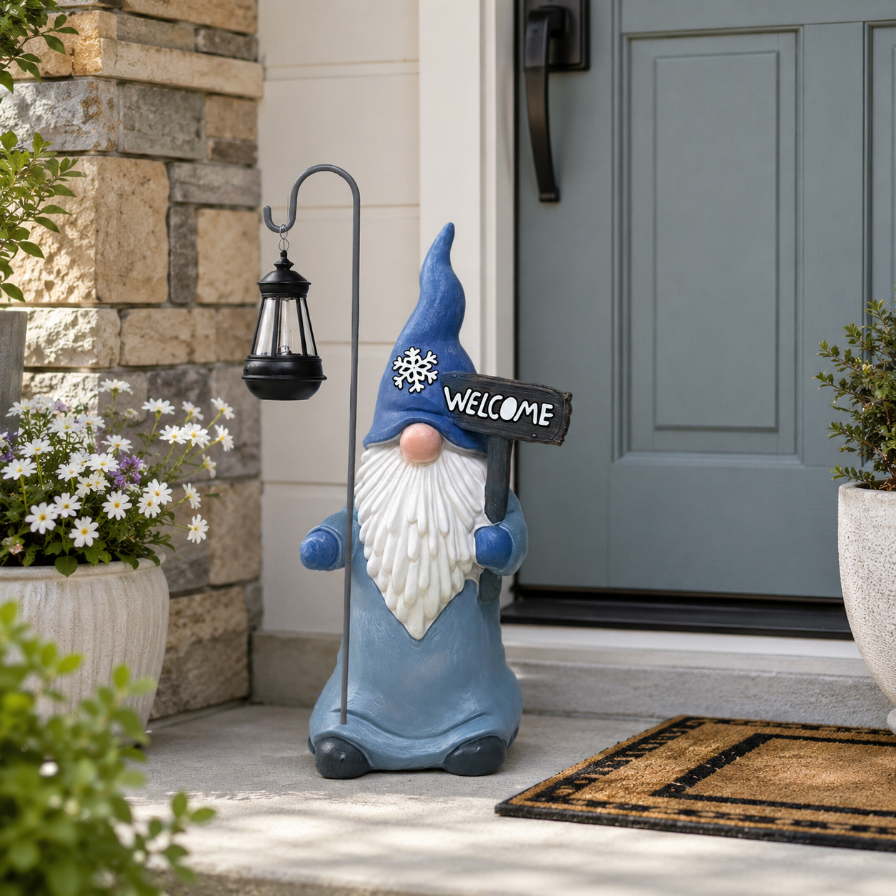 Whimsical Garden Gnome with Lantern – Outdoor Decorative Statue