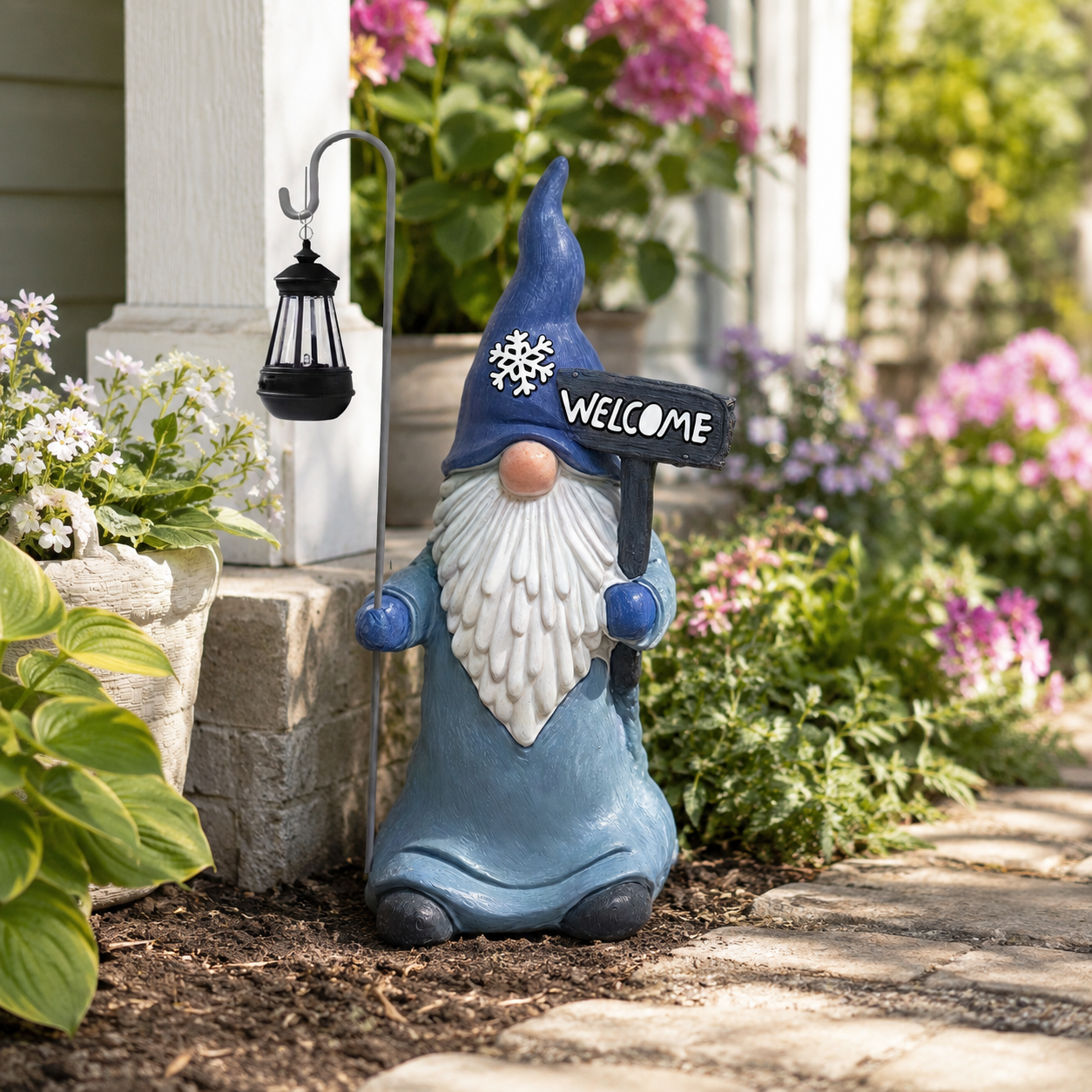Whimsical Garden Gnome with Lantern – Outdoor Decorative Statue