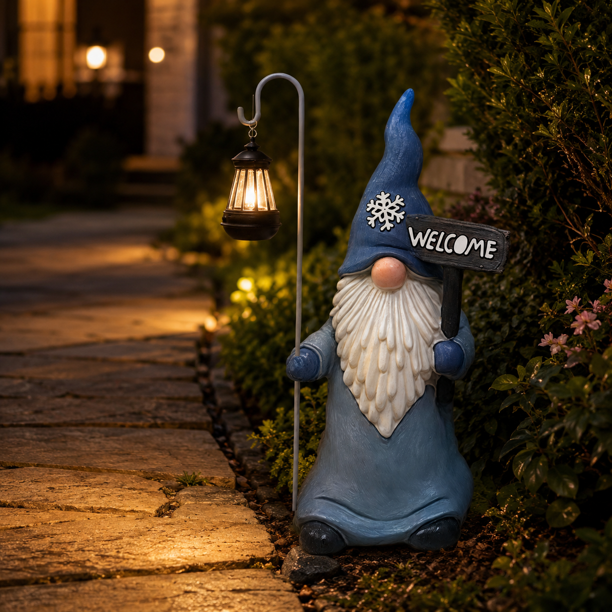 Whimsical Garden Gnome with Lantern – Outdoor Decorative Statue