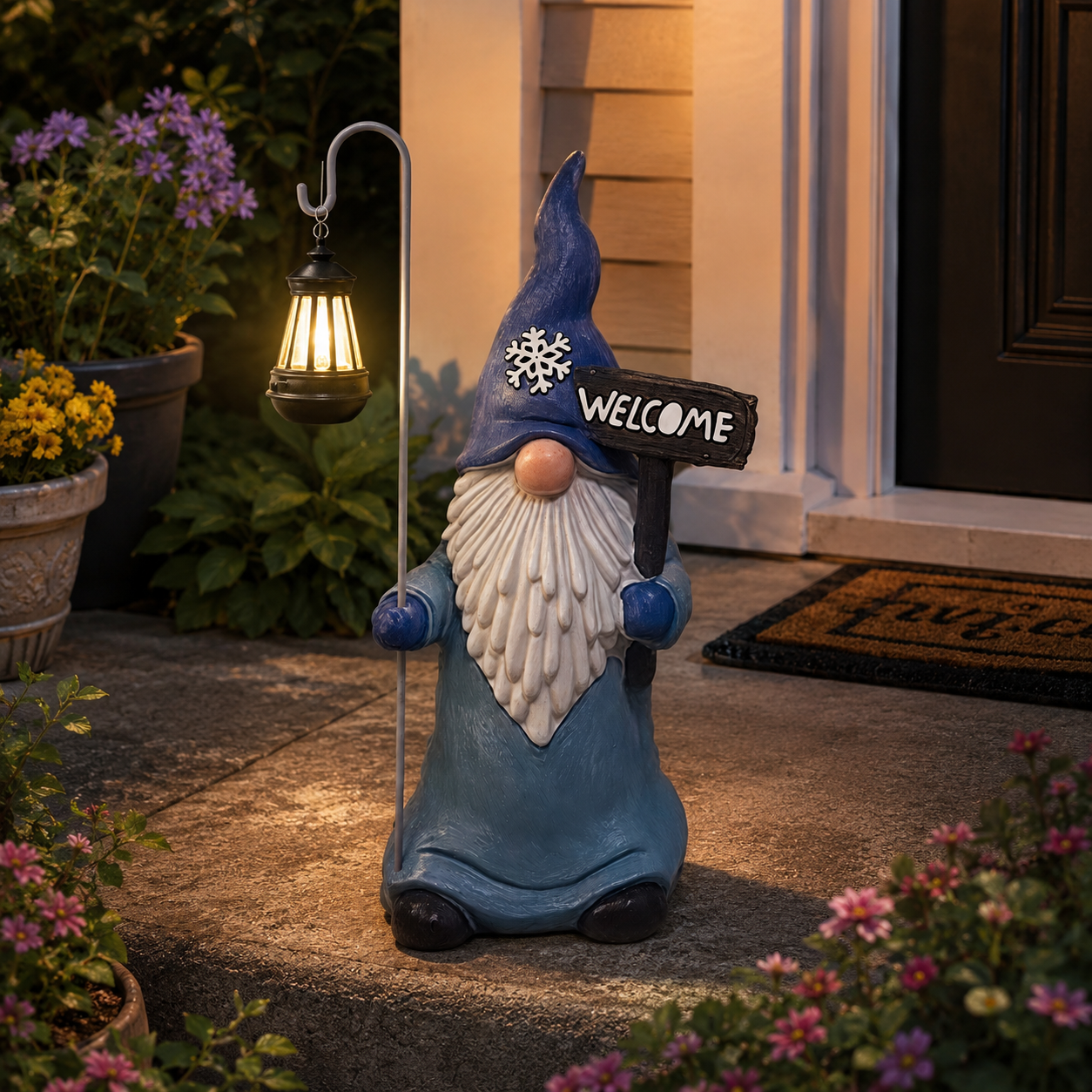 Whimsical Garden Gnome with Lantern – Outdoor Decorative Statue